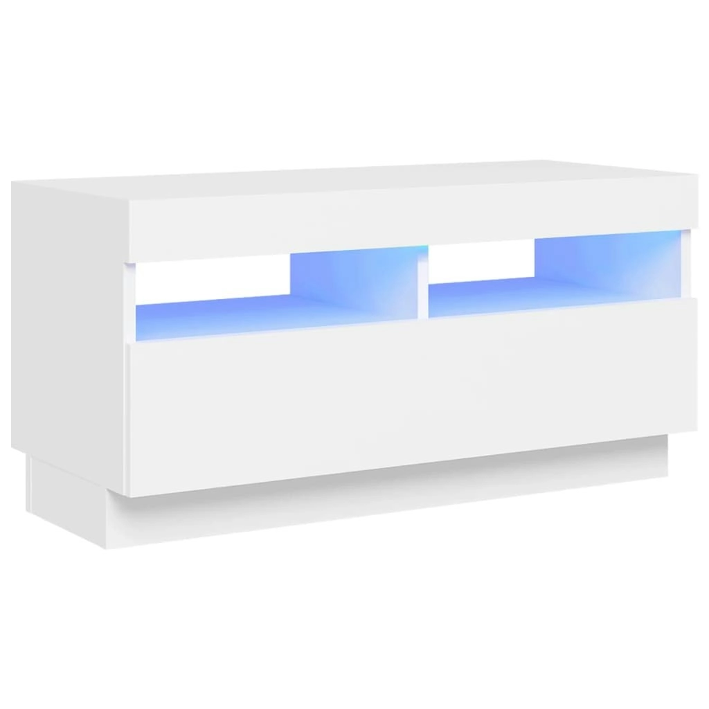 TV Cabinet with LED Lights White 80x35x40 cm 804445