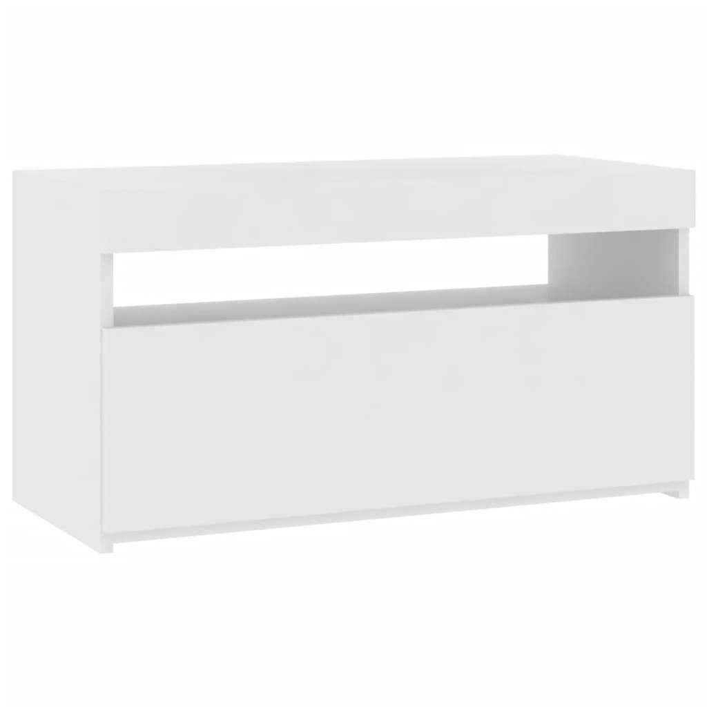 TV Cabinet with LED Lights White 75x35x40 cm 804391