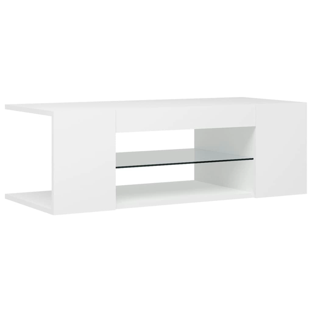 TV Cabinet with LED Lights White 90x39x30 cm 804238