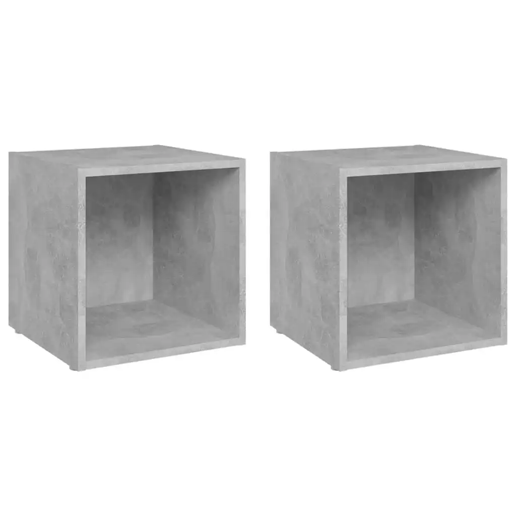 TV Cabinets 2 pcs Concrete Grey 37x35x37 cm Engineered Wood 805511