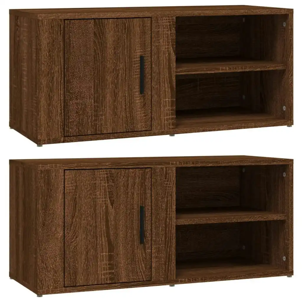 TV Cabinets 2 pcs Brown Oak 80x31.5x36 cm Engineered Wood 819451