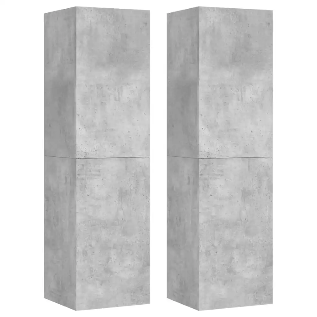 TV Cabinets 2 pcs Concrete Grey 30.5x30x110 cm Engineered Wood 803371