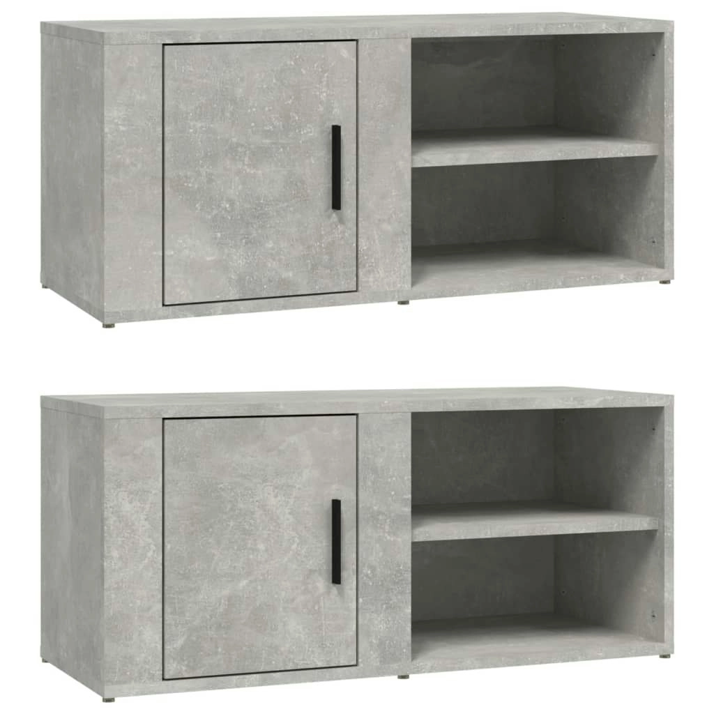 TV Cabinets 2 pcs Concrete Grey 80x31.5x36 cm Engineered Wood 819445