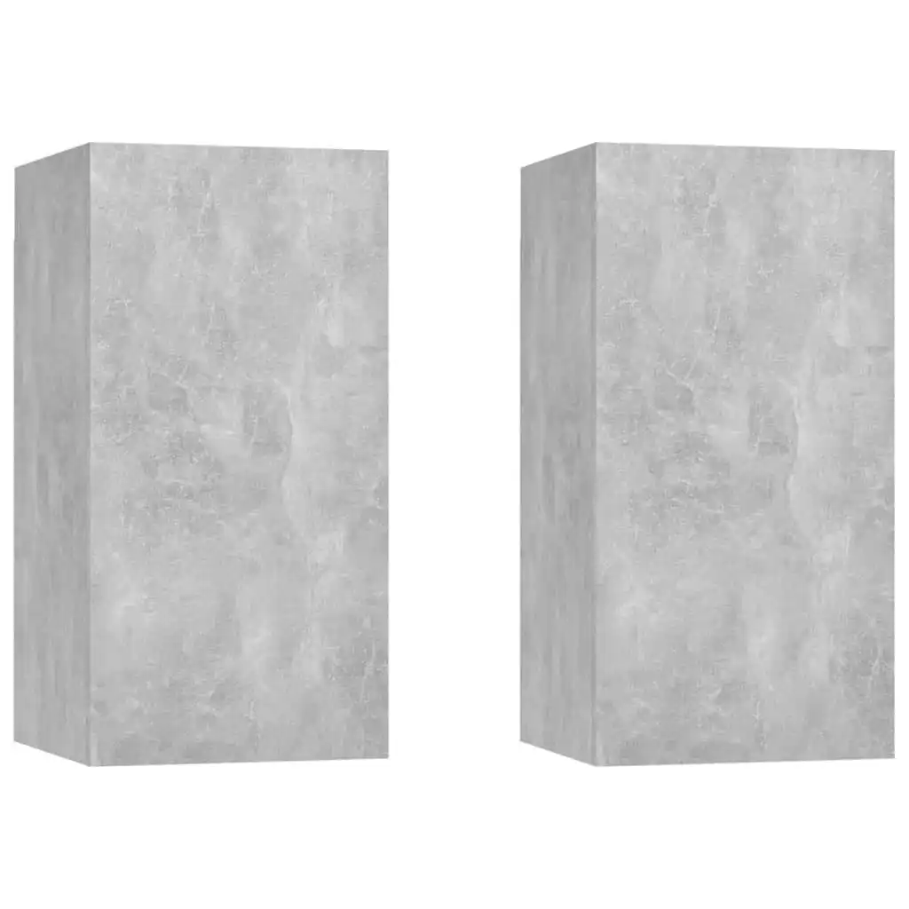 TV Cabinets 2 pcs Concrete Grey 30.5x30x60 cm Engineered Wood 803335