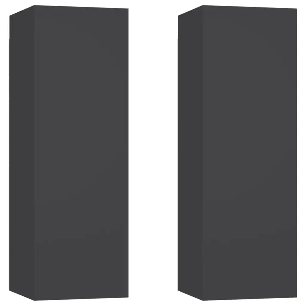 TV Cabinets 2 pcs Grey 30.5x30x90 cm Engineered Wood 803349