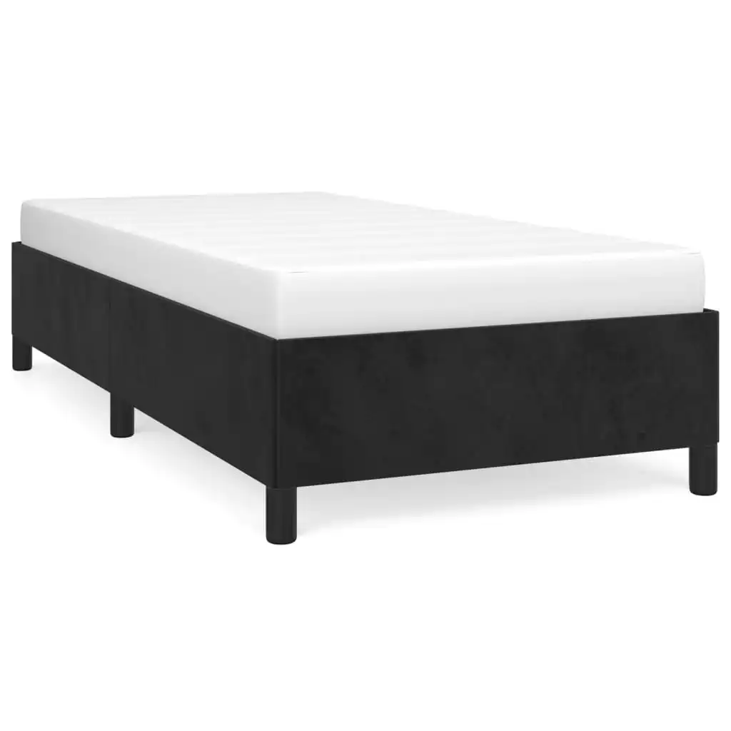 Bed Frame Black 106x203 cm King Single Size Velvet 355758