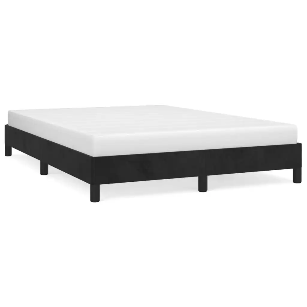 Bed Frame Black 137x187 cm Double Size Velvet 347008