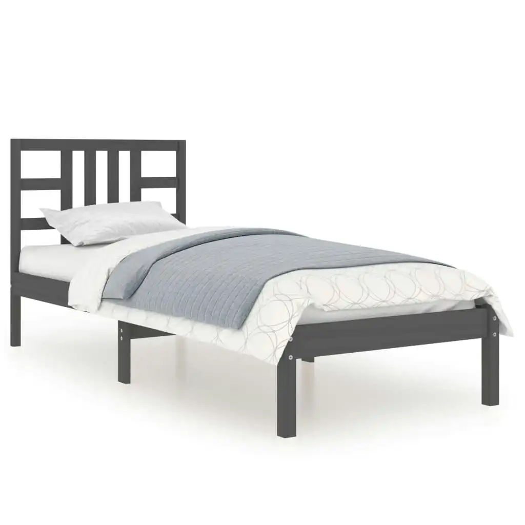 Bed Frame Black Solid Wood 92x187 cm Single Size 3105374