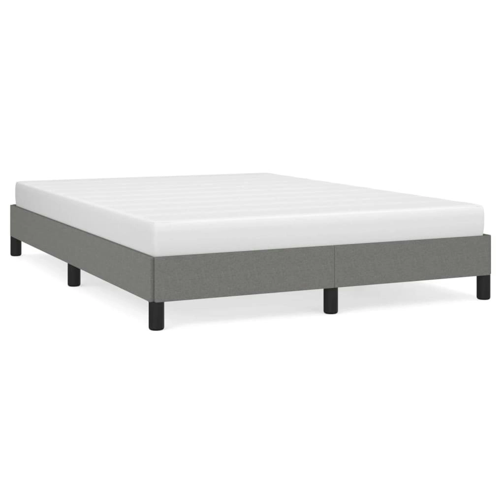 Bed Frame Dark Grey 137x187 cm Double Size Fabric 346759