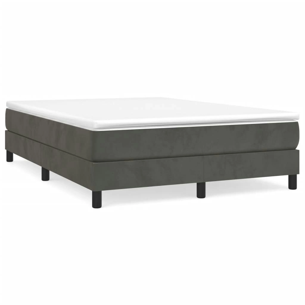 Bed Frame Dark Grey 137x187 cm Double Size Velvet 3120803