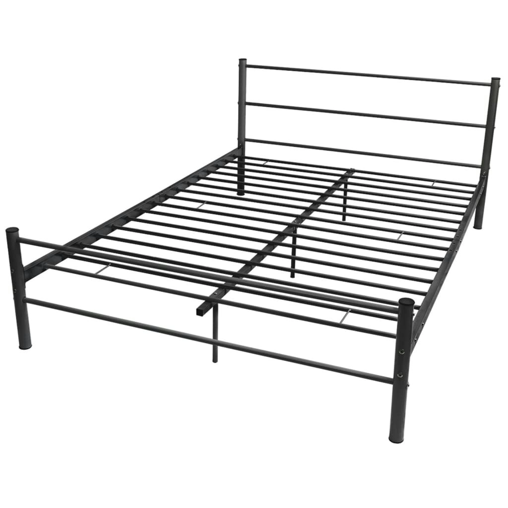 Bed Frame without Mattress Black Metal Double Size 247487