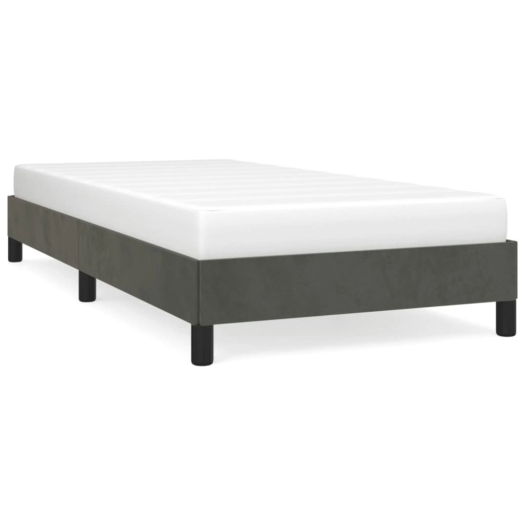 Bed Frame Dark Grey 106x203 cm King Single Size Velvet 355756