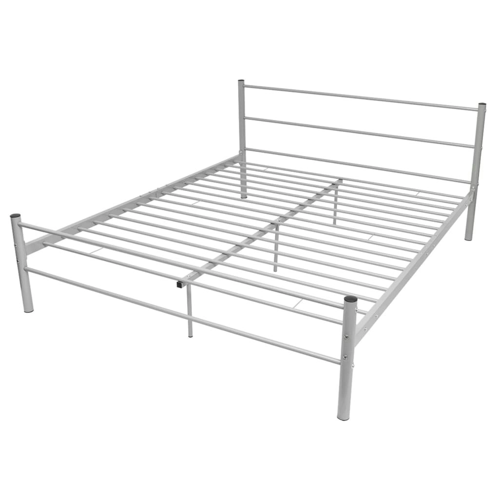 Bed Frame without Mattress Grey Metal Queen Size 247484