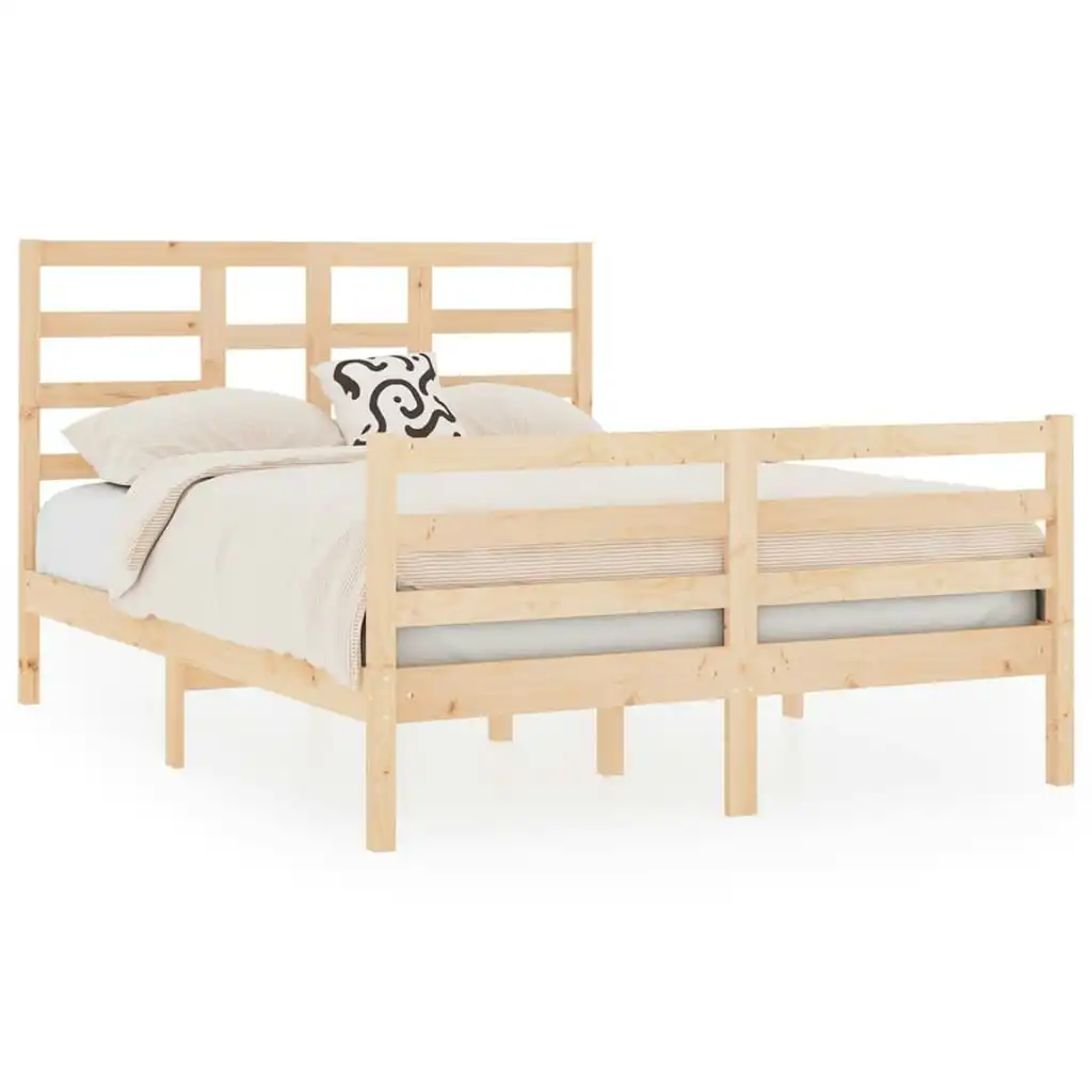 Bed Frame Solid Wood 137x187 cm Double Size 3105835