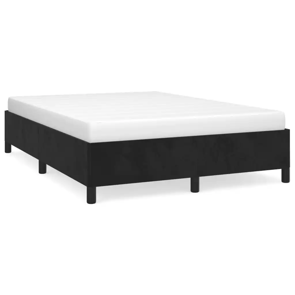 Bed Frame Black 137x187 cm Double Size Velvet 347356