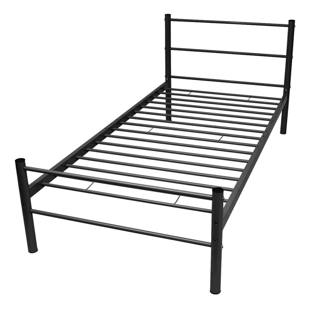 Bed Frame without Mattress Black Metal King Single Size 247486