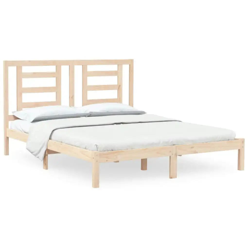 Bed Frame Solid Wood Pine 153x203 cm Queen Size 3104353