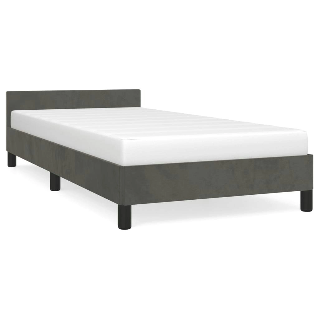 Bed Frame without Mattress Dark Grey King Single Size Velvet 355762