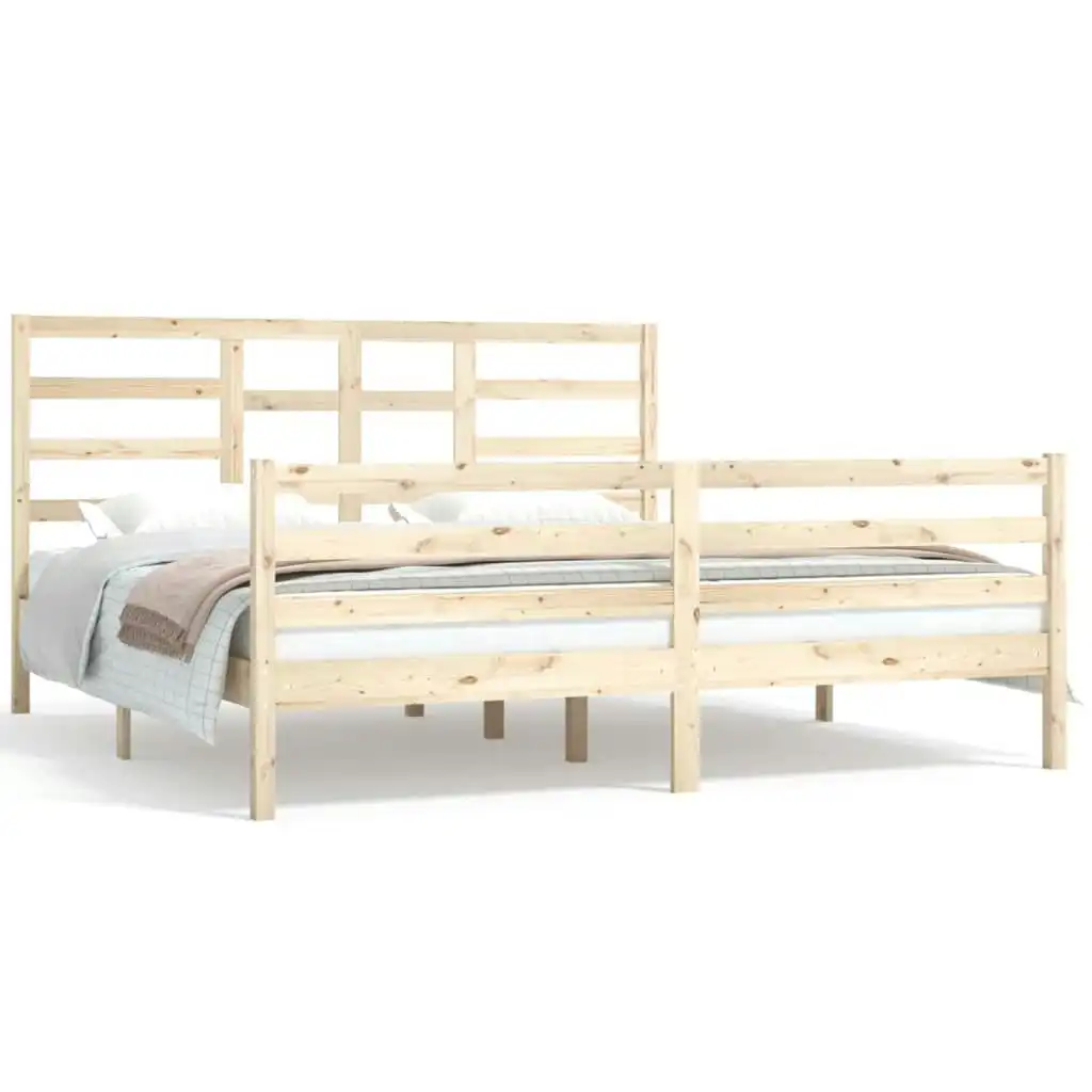 Bed Frame Solid Wood 183x203 cm King Size 3105875