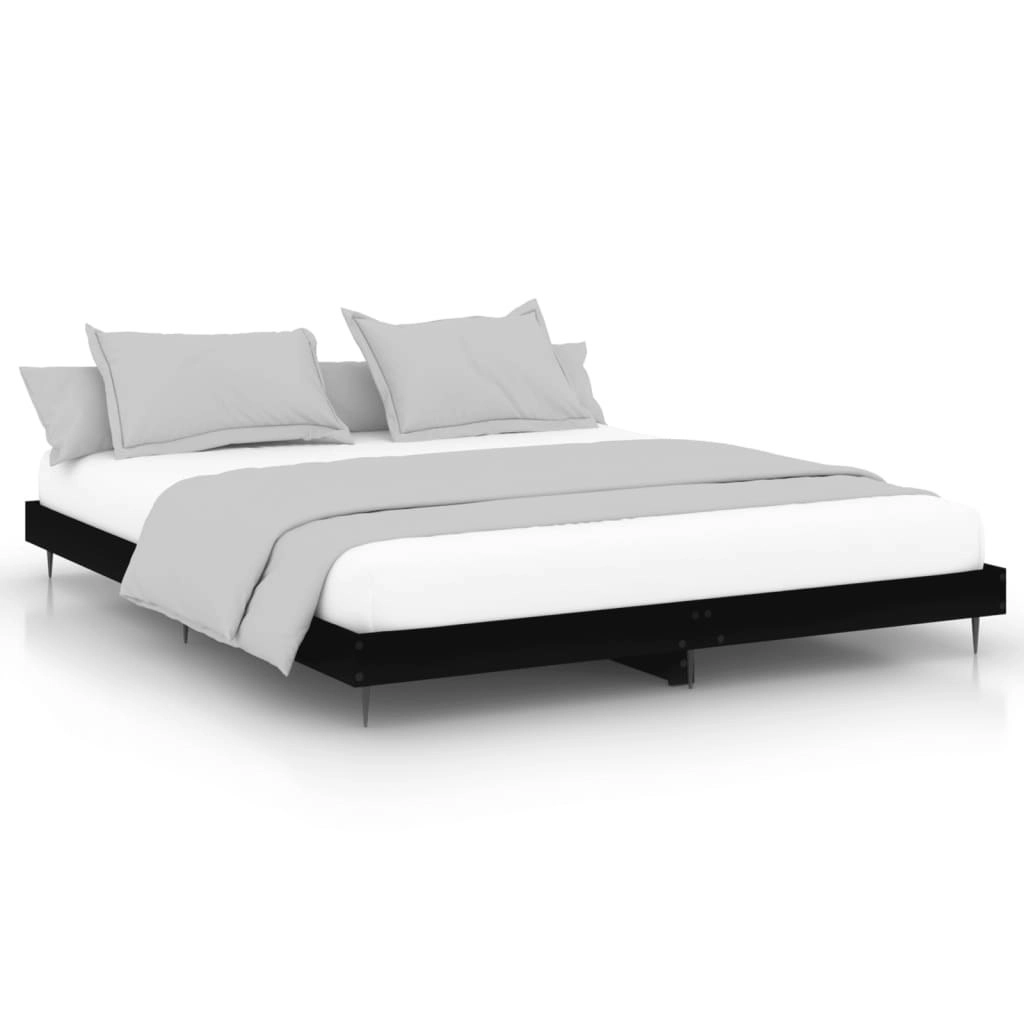 Bed Frame without Mattress Black 150x200 cm Engineered Wood 832238