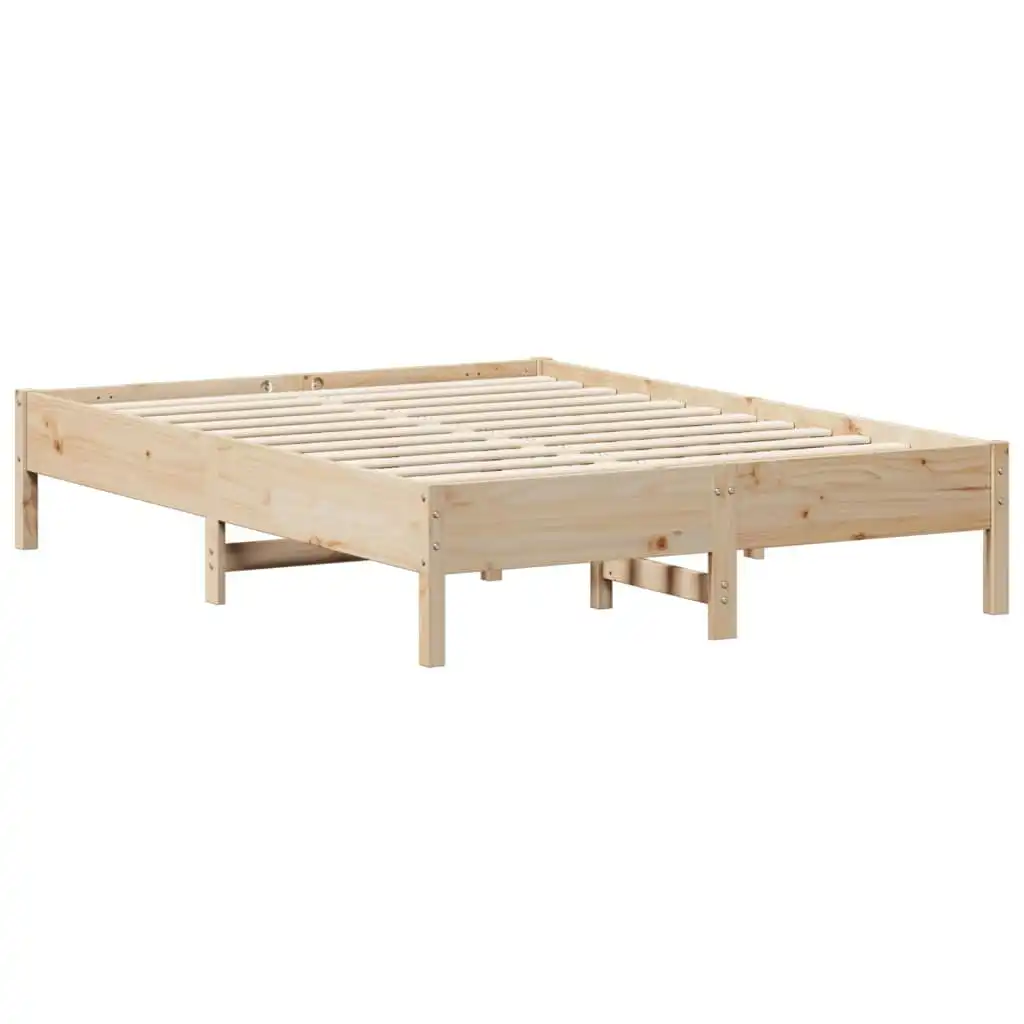 Bed Frame 135x190 cm Solid Wood Pine 842718