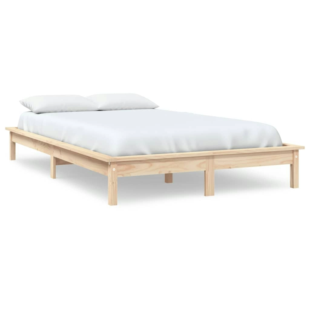 Bed Frame 153x203 cm Solid Wood Pine Queen Size 820546