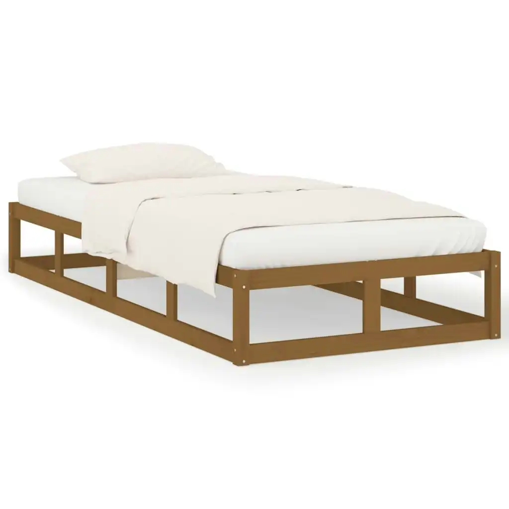 Bed Frame Honey Brown 100x200 cm Solid Wood 820789