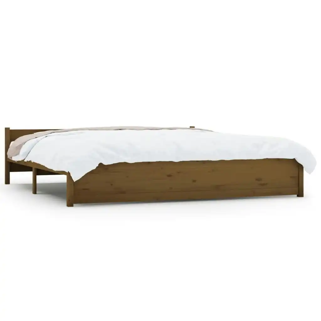 Bed Frame Honey Brown Solid Wood 183x203 cm King Size 815062