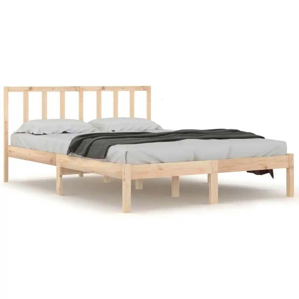 Bed Frame Solid Wood Pine 153x203 cm Queen Size 3105076