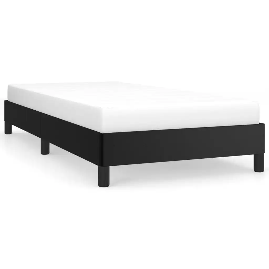 Bed Frame Black 106x203 cm King Single Size Faux Leather 355755