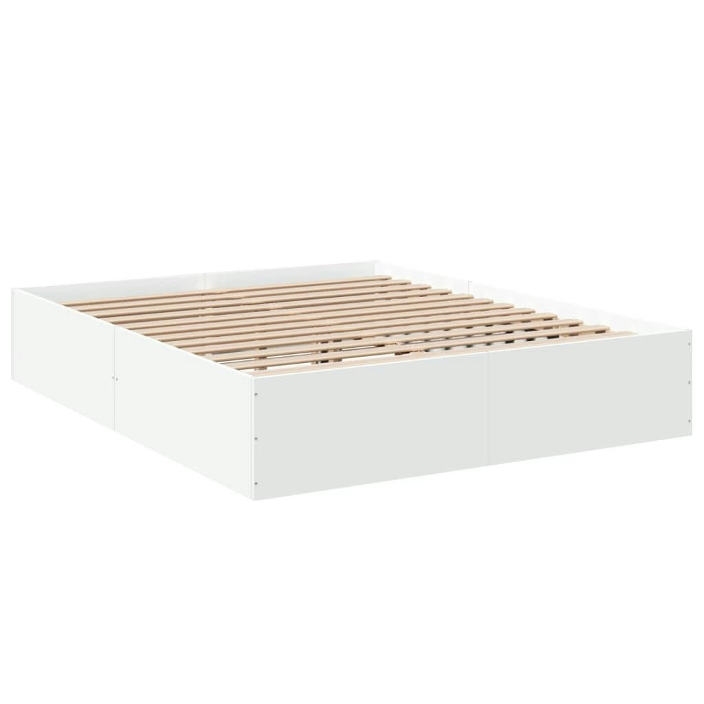 Bed Frame White 150x200 cm Engineered Wood 3281007