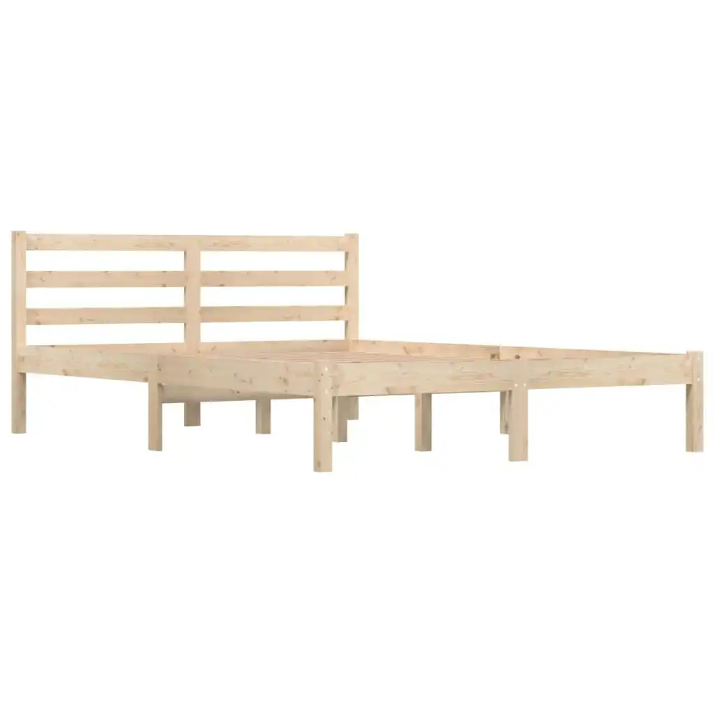 Bed Frame Solid Wood Pine 137x187 cm Double Size 810405