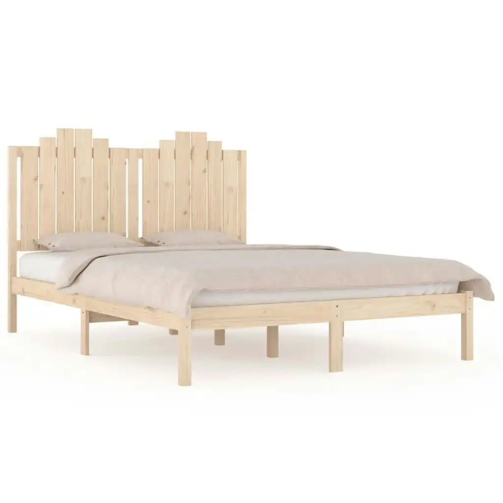 Bed Frame Solid Wood Pine 183x203 cm King Size 3103793