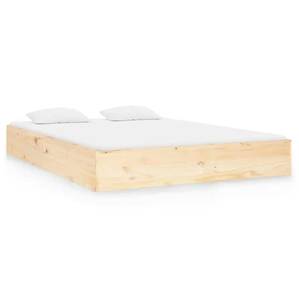 Bed Frame Solid Wood 137x187 cm Double Size 820077