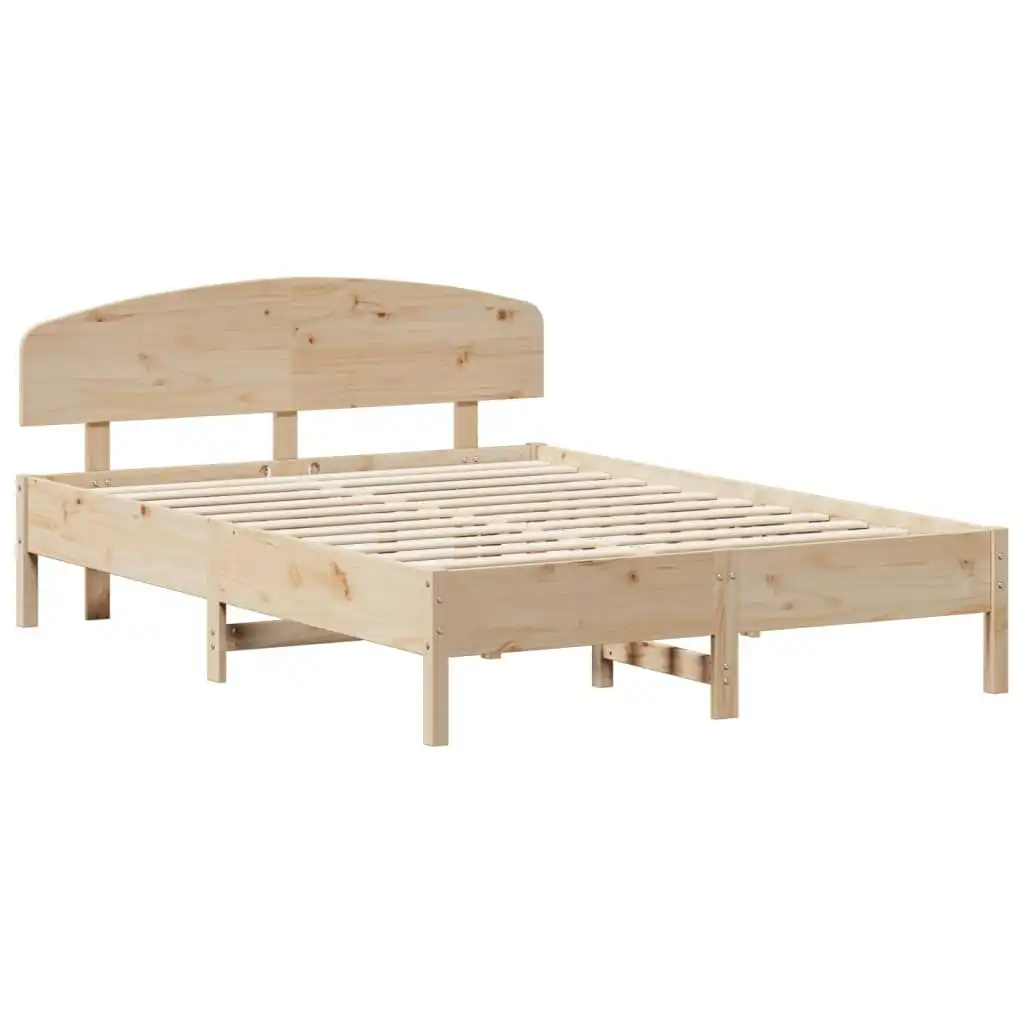 Bed Frame with Headboard 150x200 cm Solid Wood Pine 3207205