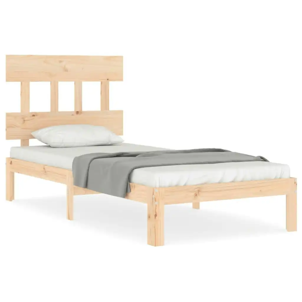 Bed Frame with Headboard 90x190 cm Solid Wood 3193561