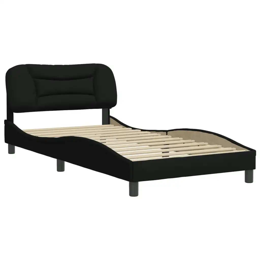 Bed Frame with Headboard Black 106x203 cm King Single Size Fabric 3208233