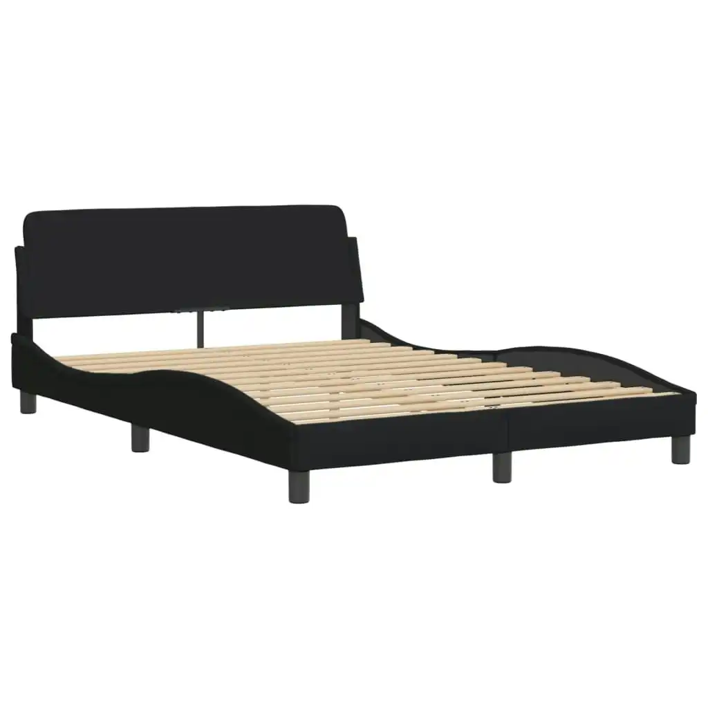 Bed Frame with Headboard Black 137x190 cm Fabric 3207669