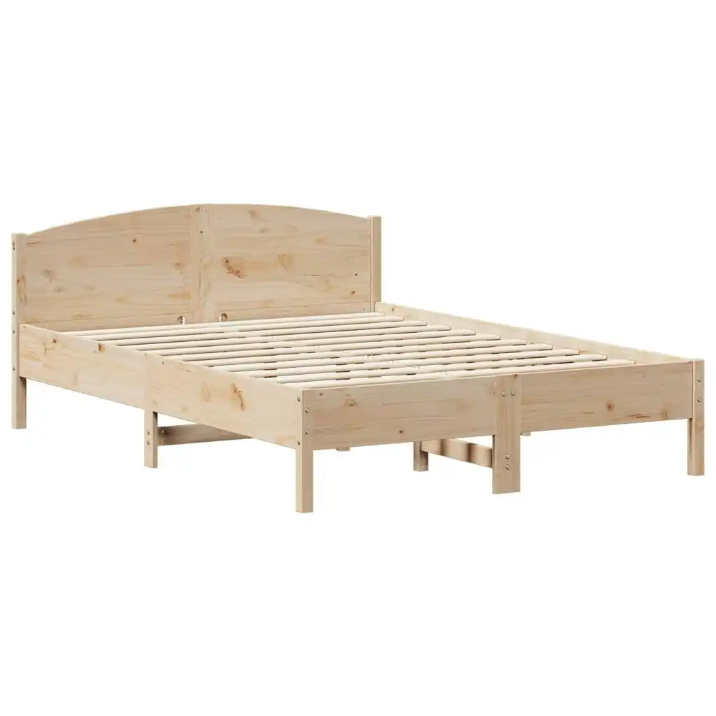 Bed Frame with Headboard 150x200 cm Solid Wood Pine 3216197