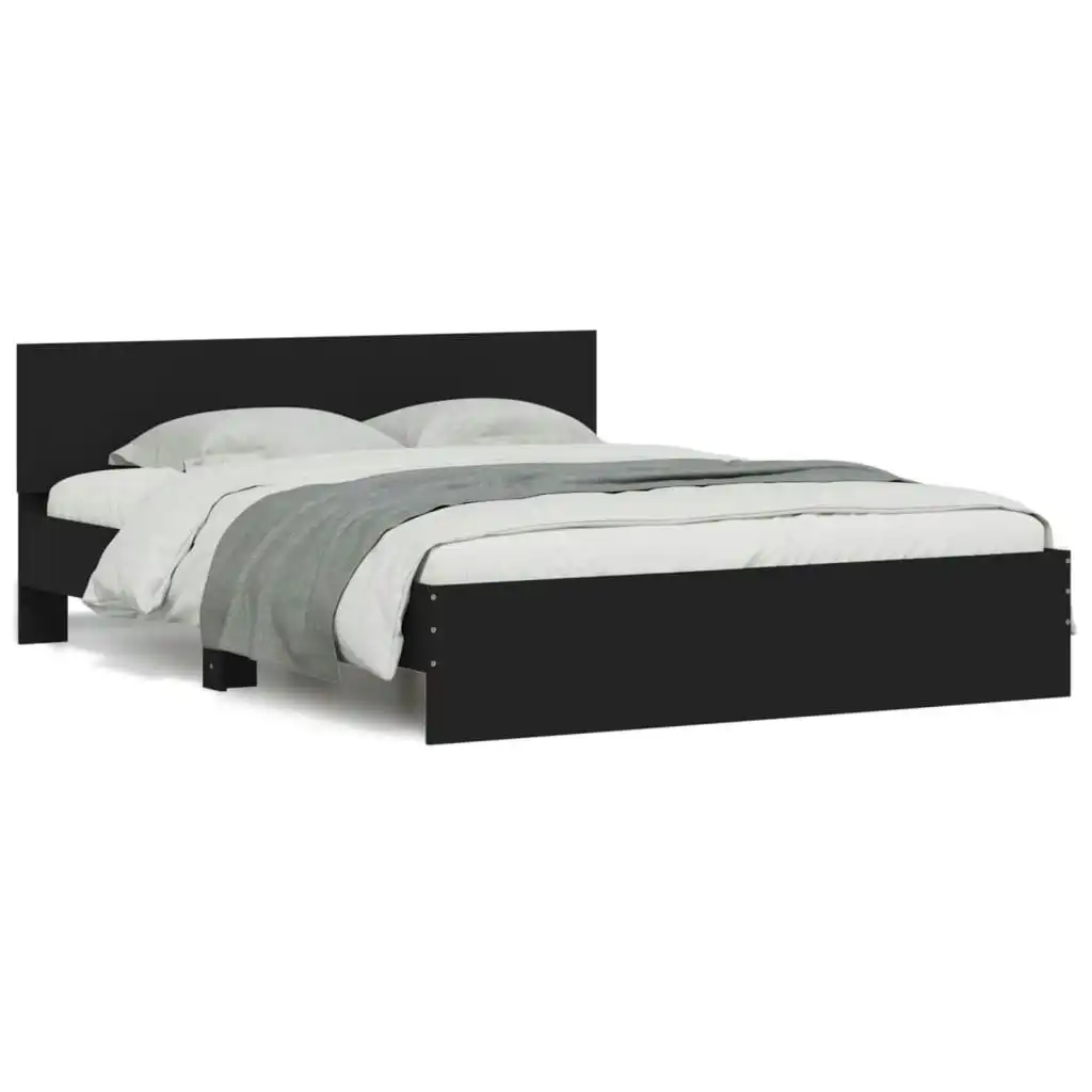 Bed Frame with Headboard Black 150x200 cm 3207477