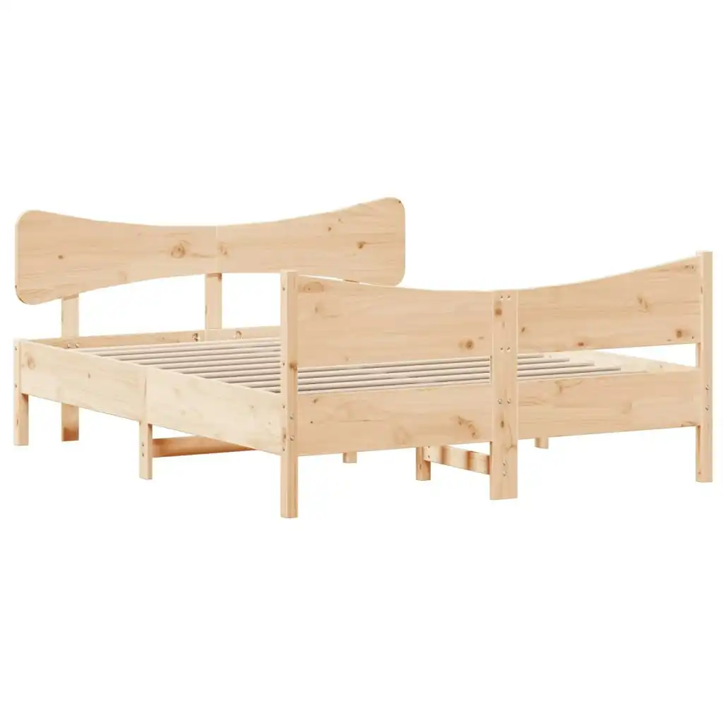 Bed Frame with Headboard 150x200 cm Solid Wood Pine 3216378