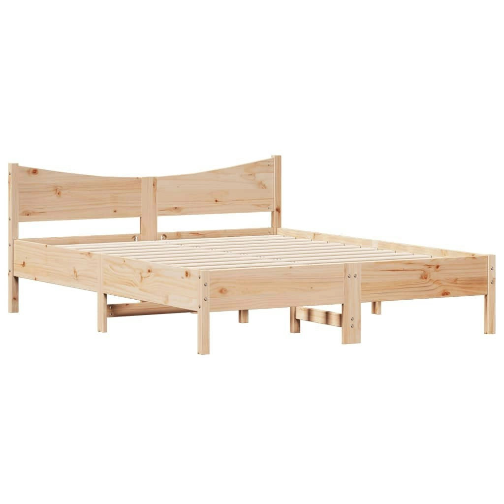 Bed Frame with Headboard 150x200 cm Solid Wood Pine 3216366