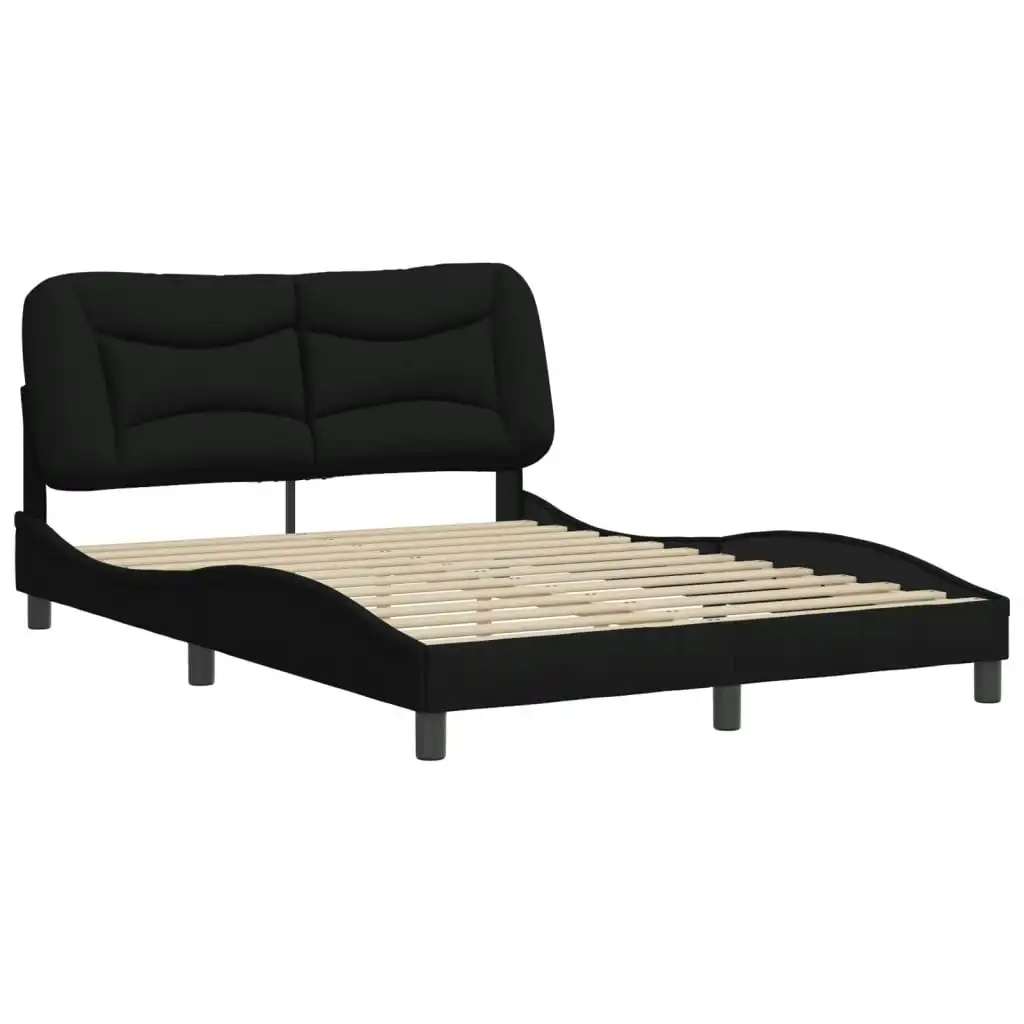 Bed Frame with Headboard Black 153x203 cm Queen Size Fabric 3208237