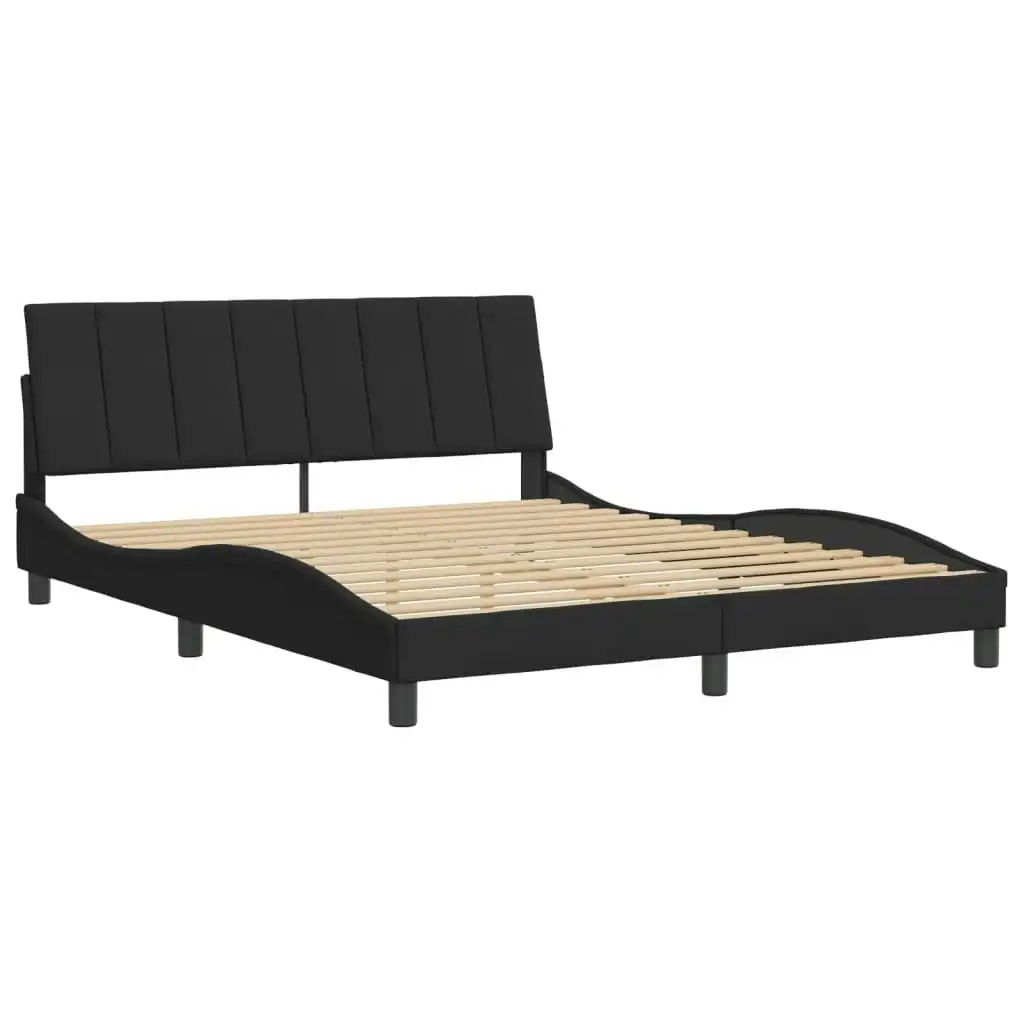 Bed Frame with Headboard Black 153x203 cm Queen Size Velvet 3207882