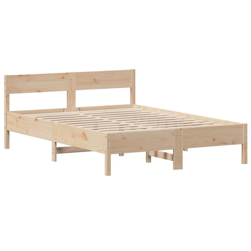 Bed Frame with Headboard 150x200 cm Solid Wood Pine 842746