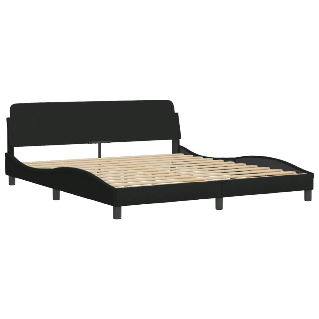 Bed Frame without Mattress Black 183x203 cm King Fabric 3207663