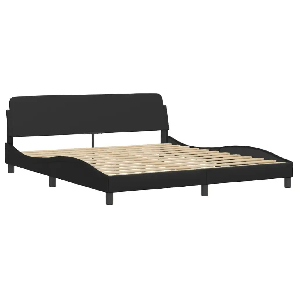 Bed Frame without Mattress Black 183x203 cm King Faux Leather 3207666