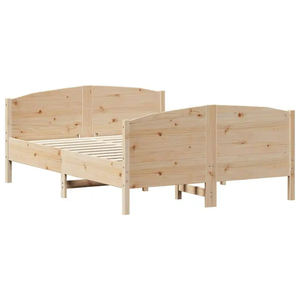 Bed Frame with Headboard 135x190 cm Solid Wood Pine 3216182