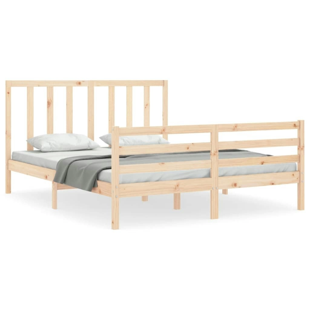 Bed Frame without Mattress 150x200 cm Solid Wood Pine 3193796