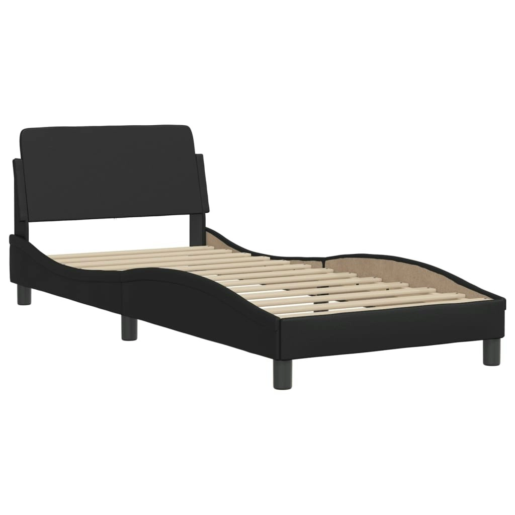 Bed Frame without Mattress Black 90x190 cm Faux Leather 373098